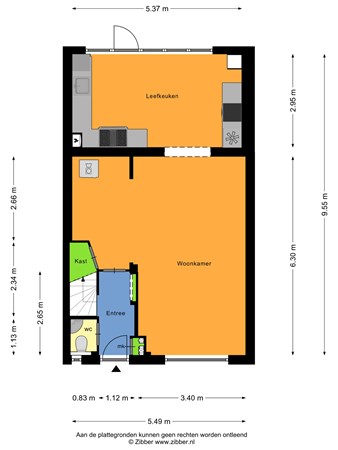 Plattegrond - Havikstraat 56, 5348 XZ Oss - 460857_2D_Begane_grond_Havikstraat_56_Oss_01 (1).jpg